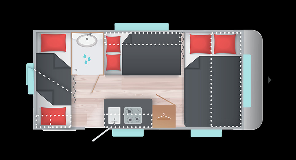 imagen planta sterckeman confort kid's 470PE Foto de portada Caravana Hobby 490 KMF De Luxe
