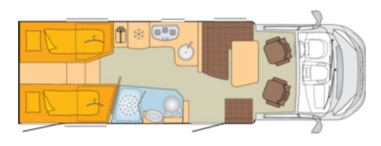 Imagen de planta de la autocaravana bürstner lyseo privilege T 728G